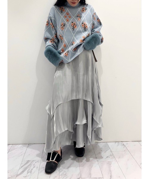 FURFUR（ファーファー）の「フラワーグリッドセーター（ニット