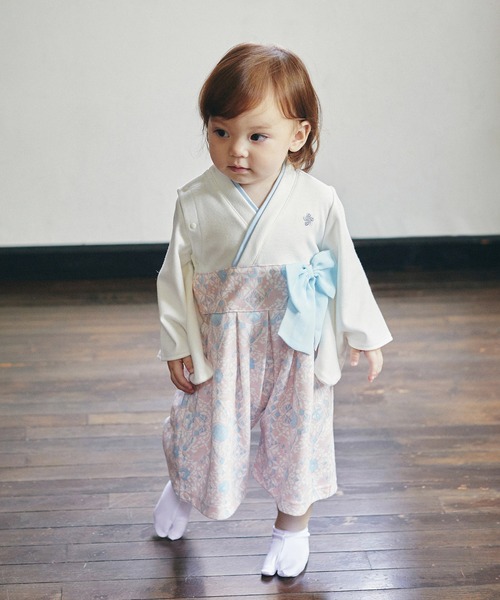 D.fesense(ディーフェセンス)の「【D.fesense/ディーフェセンス】袴ロンパースGIRL2(ロンパース・キッズ・ピンク/ブルー系その他・M(70-80cm)/S(60-70cm))」の2枚目の写真