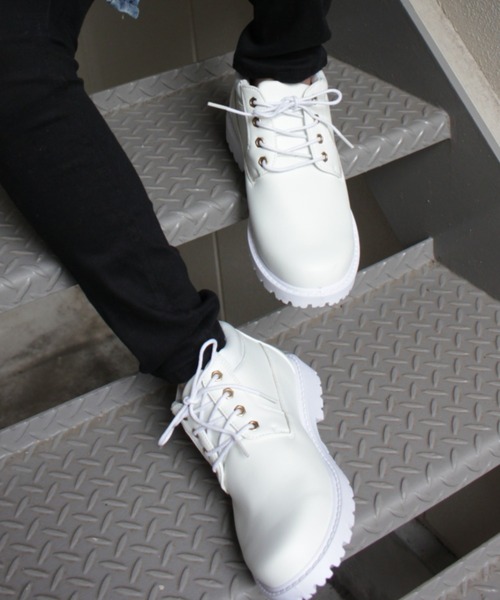AAA+(サンエープラス)の「AAA+ / 4アイレットローカットレースアップヌバックシューズ (3588)ショートブーツ(ブーツ・レディース・ホワイト/カモフラージュ/キャメル/ブラック/カーキ・35/36/39/37/38)」の2枚目の写真