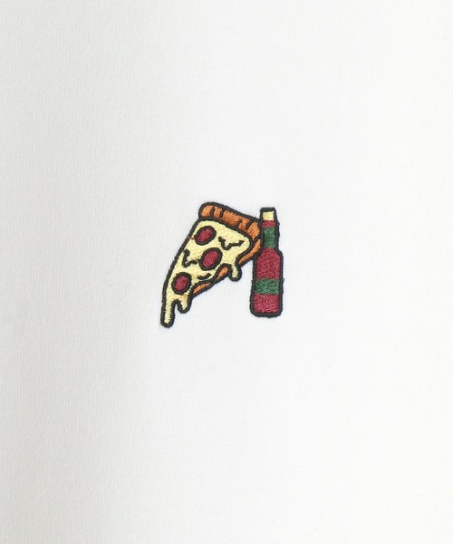 Lazar(ラザル)の「Pizza & Hamburger 別注 裏起毛 ビッグシルエット ワンポイント 刺繍 袖プリント スウェット トレーナー(スウェット・メンズ・ホワイト/ブラック/ベージュ/ブルー/グリーン/ホワイト系その他/ブラック系その他/ブルーグリーン・LL/M/L)」の21枚目の写真