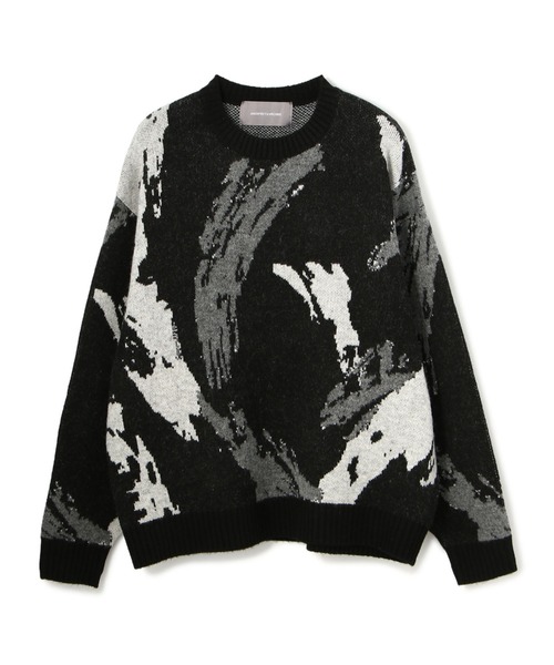 A4A(エーフォーエー)の「A4A/エーフォーエー/ペイントニット(ニット/セーター・メンズ・ベージュ/ブラック・FREE)」の1枚目の写真