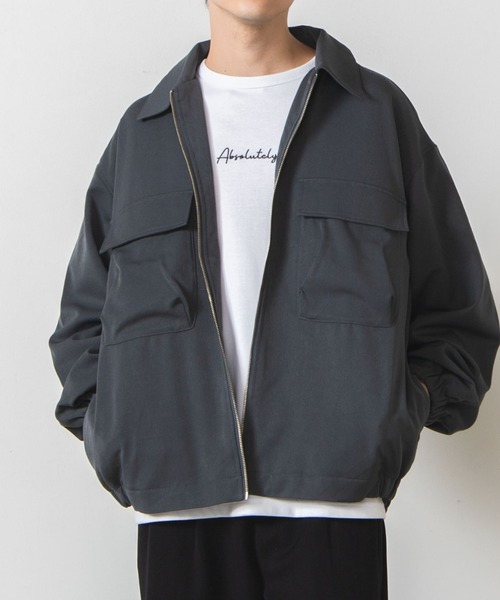 WEGO(ウィゴー)の「WEGO/フラップポケットZIPブルゾン(ブルゾン・メンズ・ブラック/ブルー系その他・MEDIUM/LARGE)」の2枚目の写真