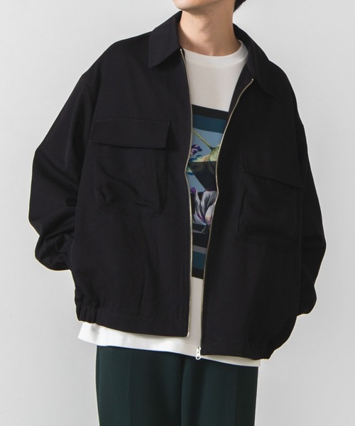 WEGO(ウィゴー)の「WEGO/フラップポケットZIPブルゾン(ブルゾン・メンズ・ブラック/ブルー系その他・MEDIUM/LARGE)」の1枚目の写真