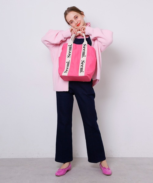 Seemi. byNICECLAUP( シーミーバイナイスクラップ)の「Seemi.ロゴトートバッグ(ショルダーバッグ・レディース・アイボリー/ピンク/ブラック/キナリ・FREE)」の16枚目の写真