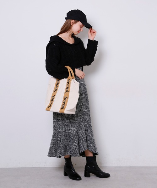 Seemi. byNICECLAUP( シーミーバイナイスクラップ)の「Seemi.ロゴトートバッグ(ショルダーバッグ・レディース・アイボリー/ピンク/ブラック/キナリ・FREE)」の18枚目の写真