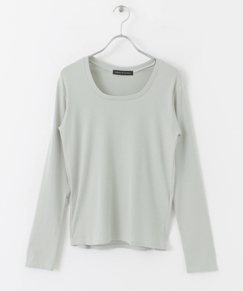 URBAN RESEARCH（アーバンリサーチ）の「Uネックロングスリーブカットソー（Tシャツ/カットソー・レディース・チャコールグレー/グレー系その他/ホワイト・FREE）」の18枚目の写真