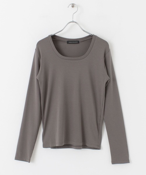 URBAN RESEARCH（アーバンリサーチ）の「Uネックロングスリーブカットソー（Tシャツ/カットソー・レディース・チャコールグレー/グレー系その他/ホワイト・FREE）」の5枚目の写真