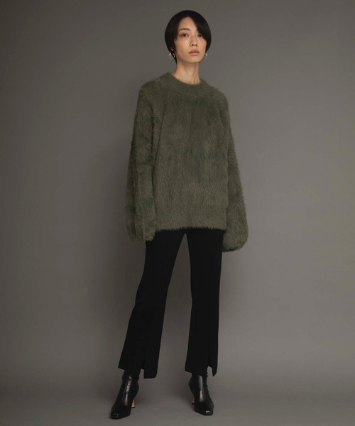 ANT（アント）の「スリットラインニットパンツ【ANT】（その他パンツ・レディース・ブラック/グリーン/ライトグリーン・FREE）」の6枚目の写真