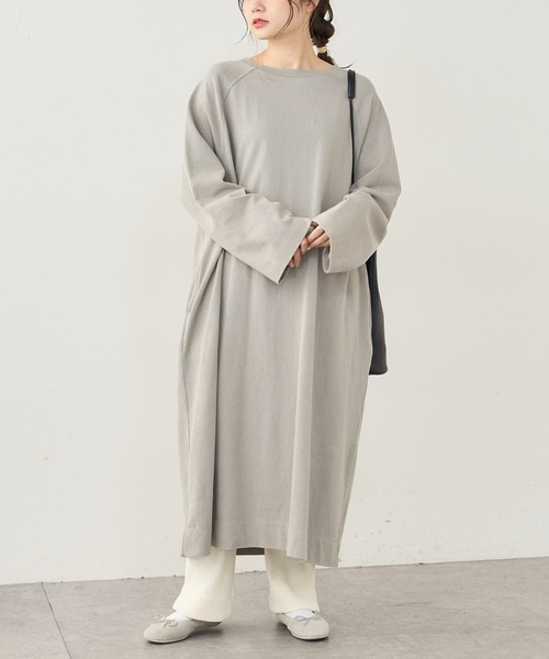 PUAL CE CIN（ピュアルセシン）の「パウダー加工チュニック（ワンピース・レディース・ブラック/グレー/ベージュ/ブルー・FREE）」の3枚目の写真