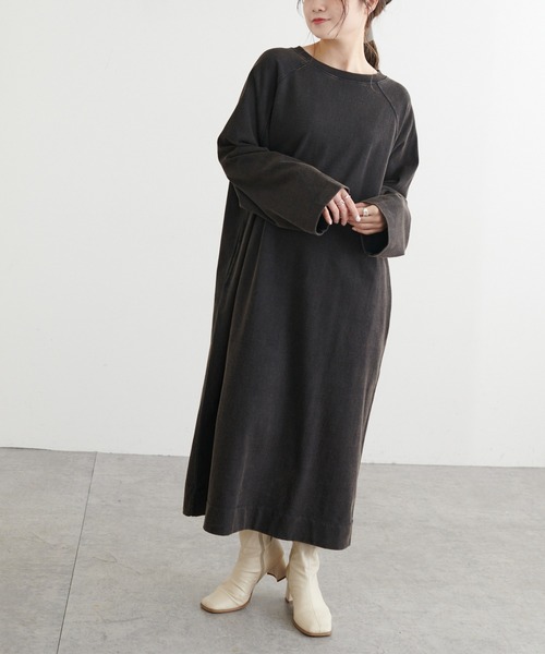 PUAL CE CIN（ピュアルセシン）の「パウダー加工チュニック（ワンピース・レディース・ブラック/グレー/ベージュ/ブルー・FREE）」の2枚目の写真