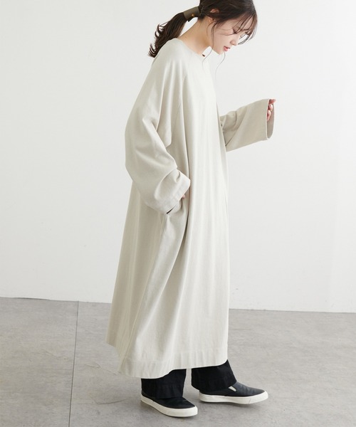 PUAL CE CIN（ピュアルセシン）の「パウダー加工チュニック（ワンピース・レディース・ブラック/グレー/ベージュ/ブルー・FREE）」の7枚目の写真