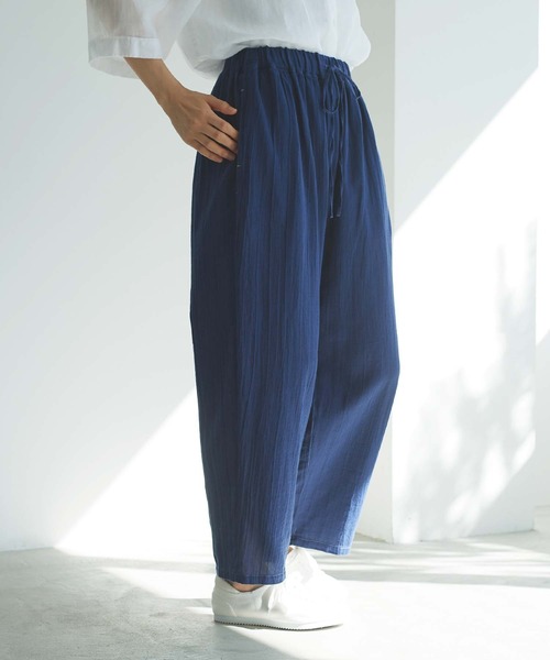 cardo fabrica（カルドファブリカ）の「綾ガーゼ製品染ペチパンツ（その他パンツ・レディース・ライトグレー/ライトグリーン/ネイビー/ライトピンク・FREE）」の3枚目の写真