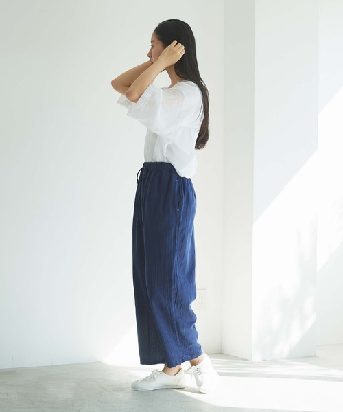 cardo fabrica（カルドファブリカ）の「綾ガーゼ製品染ペチパンツ（その他パンツ・レディース・ライトグレー/ライトグリーン/ネイビー/ライトピンク・FREE）」の17枚目の写真