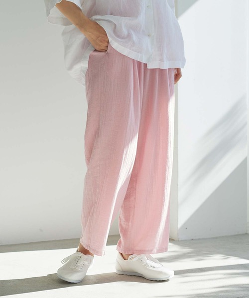 cardo fabrica（カルドファブリカ）の「綾ガーゼ製品染ペチパンツ（その他パンツ・レディース・ライトグレー/ライトグリーン/ネイビー/ライトピンク・FREE）」の20枚目の写真