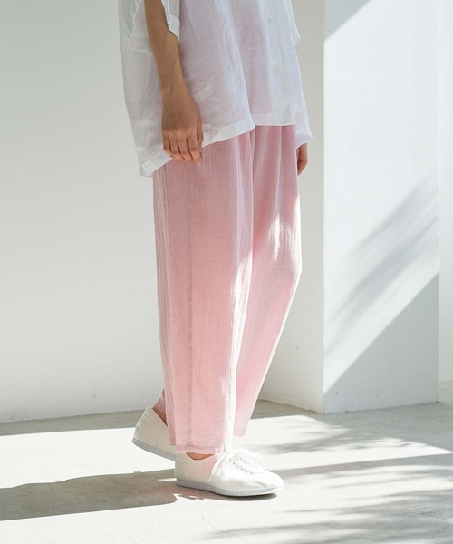 cardo fabrica（カルドファブリカ）の「綾ガーゼ製品染ペチパンツ（その他パンツ・レディース・ライトグレー/ライトグリーン/ネイビー/ライトピンク・FREE）」の13枚目の写真