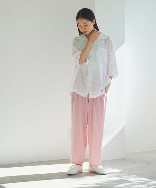 cardo fabrica（カルドファブリカ）の「綾ガーゼ製品染ペチパンツ（その他パンツ・レディース・ライトグレー/ライトグリーン/ネイビー/ライトピンク・FREE）」の21枚目の写真