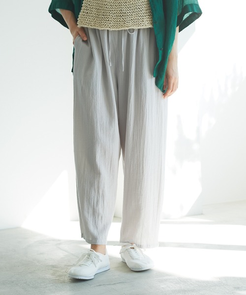 cardo fabrica（カルドファブリカ）の「綾ガーゼ製品染ペチパンツ（その他パンツ・レディース・ライトグレー/ライトグリーン/ネイビー/ライトピンク・FREE）」の7枚目の写真