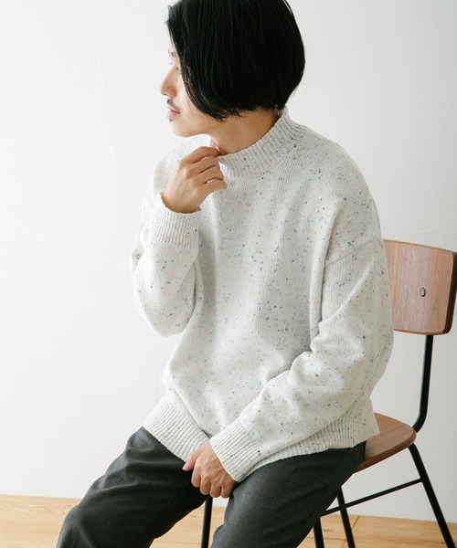 ITEMS URBANRESEARCH(アイテムズ アーバンリサーチ)の「ネップヤーン ハイネックニット(ニット/セーター・メンズ・オフホワイト/ブラック/レッド・MEDIUM/LARGE)」の8枚目の写真