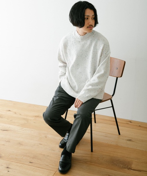 ITEMS URBANRESEARCH(アイテムズ アーバンリサーチ)の「ネップヤーン ハイネックニット(ニット/セーター・メンズ・オフホワイト/ブラック/レッド・MEDIUM/LARGE)」の9枚目の写真