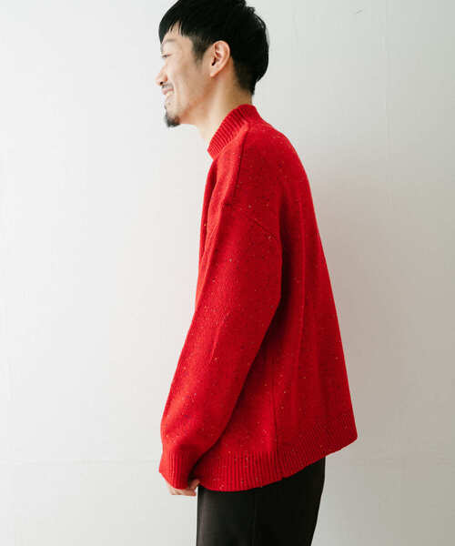 ITEMS URBANRESEARCH(アイテムズ アーバンリサーチ)の「ネップヤーン ハイネックニット(ニット/セーター・メンズ・オフホワイト/ブラック/レッド・MEDIUM/LARGE)」の15枚目の写真