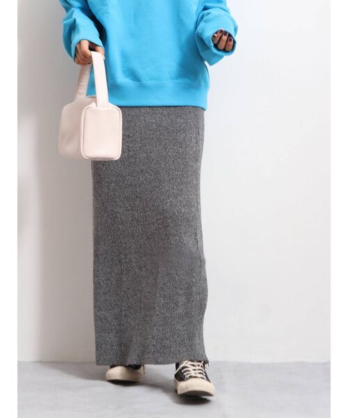 Ungrid（アングリッド）の「リブ編みマーメイドスカート（スカート・レディース・チャコールグレー/ブラウン・FREE）」の5枚目の写真