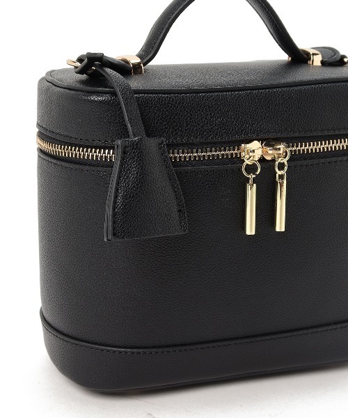 LITTLE ACCESSORIES（リトルアクセサリーズ）の「トップハンドルバニティーバッグ　ショルダー付き（ショルダーバッグ・レディース・ブラック/グレイッシュベージュ・フリー）」の10枚目の写真