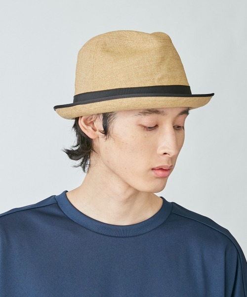 OVERRIDE(オーバーライド)の「OVERRIDE PAPER FEDORA STANDARD(ハット・メンズ・ベージュ/グレー・61cm/59cm)」の6枚目の写真