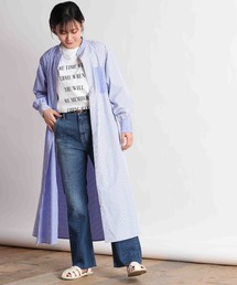 クレイジーパターン ストライプシャツワンピース