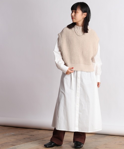 cepo（セポ）の「クレイジーパターン ストライプシャツワンピース（シャツワンピース・レディース・オフホワイト/グリーン系/ブルー系・M）」の8枚目の写真