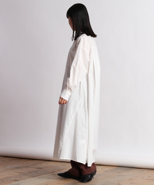 cepo（セポ）の「クレイジーパターン ストライプシャツワンピース（シャツワンピース・レディース・オフホワイト/グリーン系/ブルー系・M）」の15枚目の写真