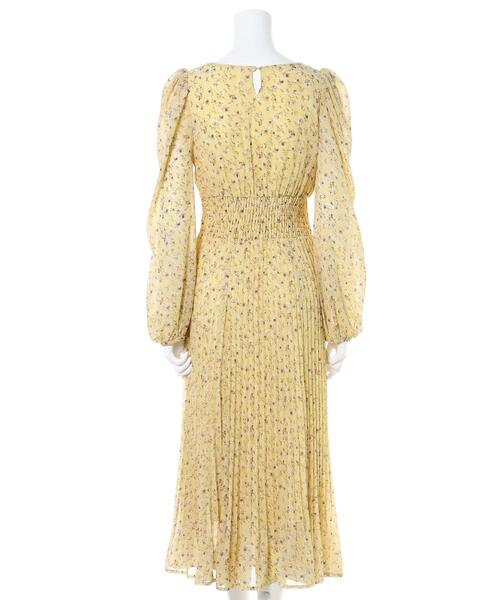 INGNI(イング)の「花柄長袖パワショルプリーツワンピース(ワンピース・レディース・イエロー/グレー系その他/ピンク・M)」の6枚目の写真