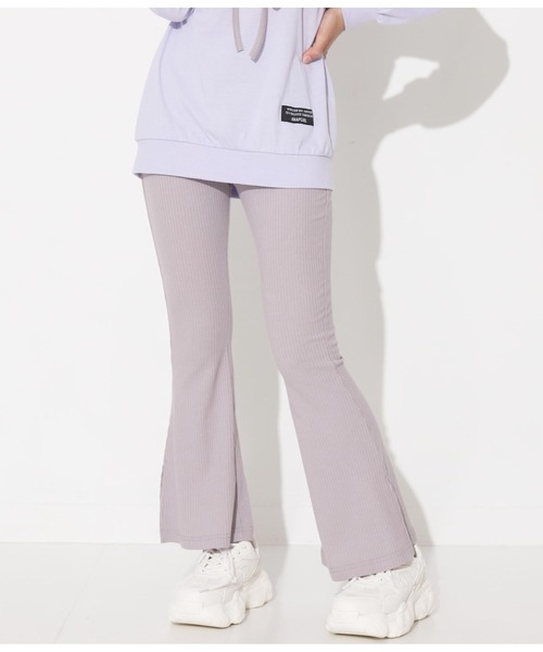 ANAP GｉRL（アナップガール）の「リブフレアパンツ（その他パンツ・キッズ・グレー/ベージュ/ブラック・XS/S/M）」の8枚目の写真