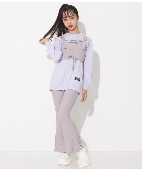 ANAP GｉRL（アナップガール）の「リブフレアパンツ（その他パンツ・キッズ・グレー/ベージュ/ブラック・XS/S/M）」の10枚目の写真