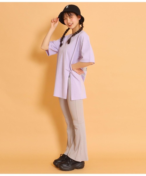 ANAP GｉRL（アナップガール）の「リブフレアパンツ（その他パンツ・キッズ・グレー/ベージュ/ブラック・XS/S/M）」の22枚目の写真