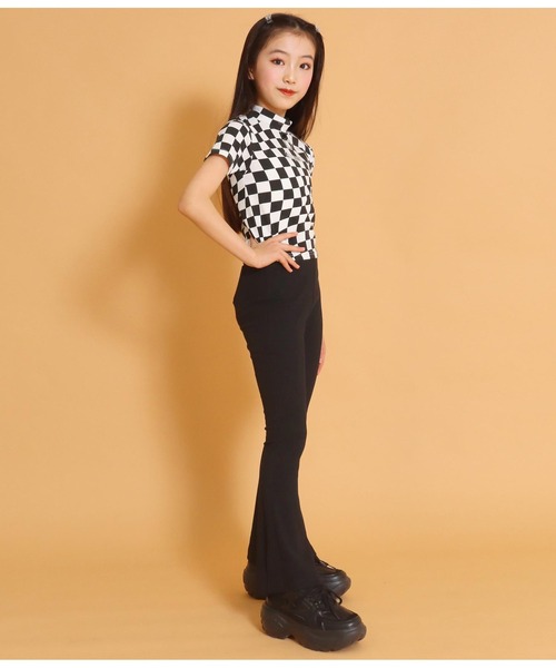 ANAP GｉRL（アナップガール）の「リブフレアパンツ（その他パンツ・キッズ・グレー/ベージュ/ブラック・XS/S/M）」の6枚目の写真