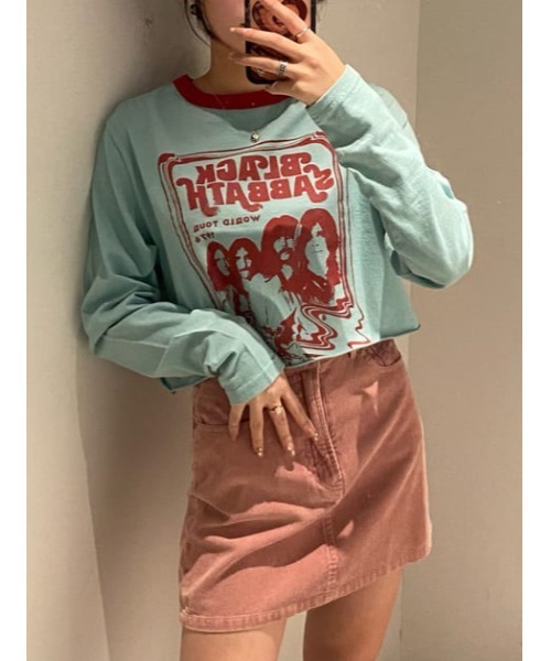 SLY（スライ）の「BLEACH CORDUROY S/SK ブリーチ コーデュロイ ミニスカート（スカート・レディース・ピンク/キャメル・0/1/2）」の4枚目の写真