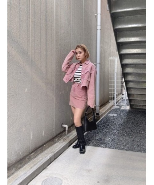 SLY（スライ）の「BLEACH CORDUROY S/SK ブリーチ コーデュロイ ミニスカート（スカート・レディース・ピンク/キャメル・0/1/2）」の6枚目の写真