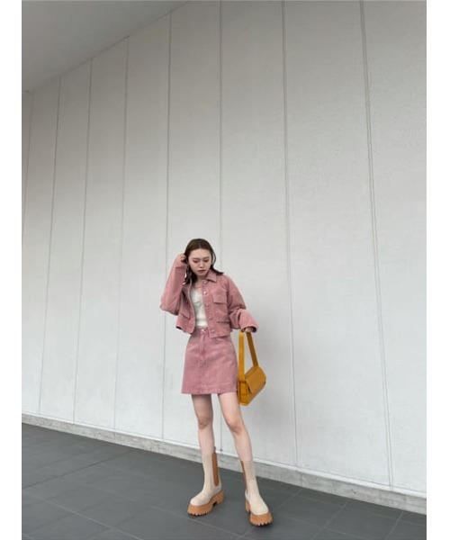 SLY（スライ）の「BLEACH CORDUROY S/SK ブリーチ コーデュロイ ミニスカート（スカート・レディース・ピンク/キャメル・0/1/2）」の7枚目の写真