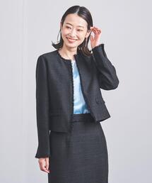 UNITED ARROWS | ＜UNITED ARROWS＞ラメツイード ノーカラー ジャケット P(ノーカラージャケット)