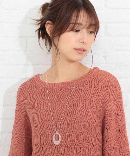 SHOO・LA・RUE（シューラルー）の「◆マーブルメタルフレームネックレス（ネックレス・レディース・ナチュラル/サンドベージュ/ネイビー・00）」の6枚目の写真