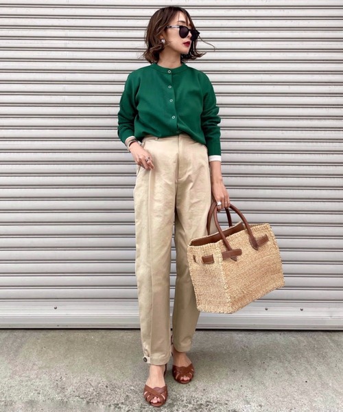 ReNorm(リノーム)の「【pocoコラボ】タックテーパードパンツ(スラックス・レディース・カーキ/ベージュ・S/M)」の7枚目の写真