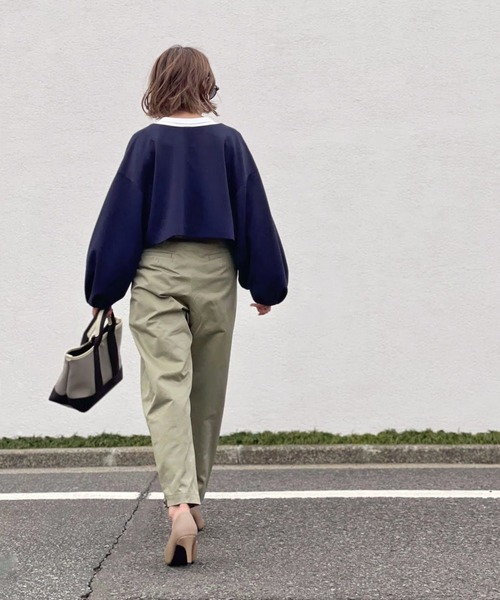 ReNorm(リノーム)の「【pocoコラボ】タックテーパードパンツ(スラックス・レディース・カーキ/ベージュ・S/M)」の12枚目の写真