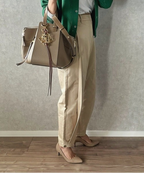 ReNorm(リノーム)の「【pocoコラボ】タックテーパードパンツ(スラックス・レディース・カーキ/ベージュ・S/M)」の9枚目の写真