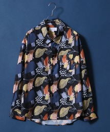 ANPAS | Satin ＆ Georgette Total Pattern Print Oversized Shirt/サテン＆ジョーゼット 総柄プリント オーバーサイズ とろみシャツ(シャツ/ブラウス)