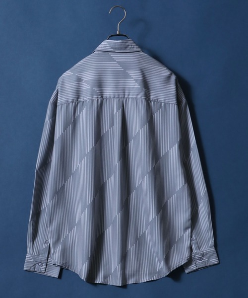 ANPAS（アンパス）の「Satin ＆ Georgette Total Pattern Print Oversize Shirt/サテン＆ジョーゼット 総柄プリント オーバーサイズ とろみシャツ（シャツ/ブラウス・メンズ・チャコールグレー/ブラック/ベージュ/ブラウン/オフホワイト/グリーン/アイボリー/ブルーグレー/ブラック系その他/ワイン/ホワイト系その他/ブルー系その他・M/L/LL）」の18枚目の写真