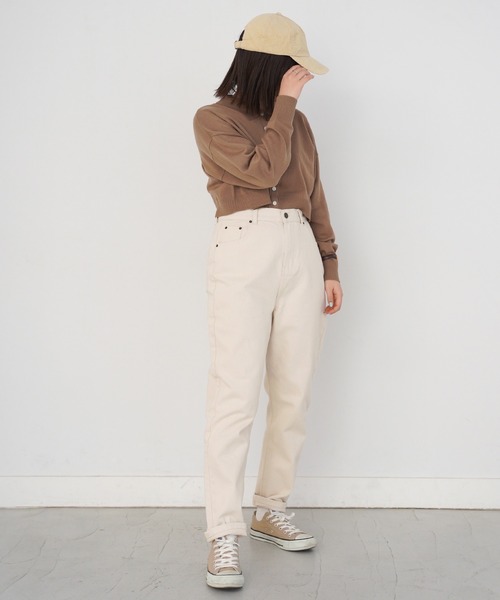 omom sot(オムオムソット)の「ニット カーディガン 衿付き omom sot(カーディガン/ボレロ・レディース・ブラウン/オレンジ/ライトグリーン・M)」の5枚目の写真