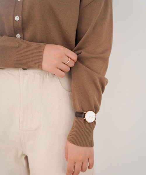 omom sot(オムオムソット)の「ニット カーディガン 衿付き omom sot(カーディガン/ボレロ・レディース・ブラウン/オレンジ/ライトグリーン・M)」の6枚目の写真