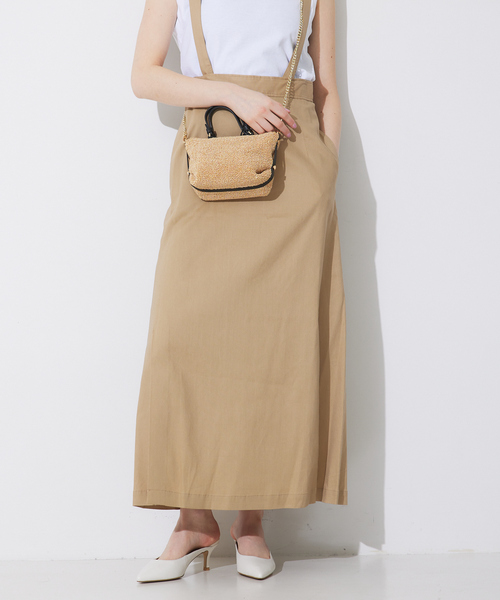 Rouge vif Anna（ルージュヴィフアンナ）の「【セットアップ対応】リネン混サスペンダースカート（スカート・レディース・ホワイト/ベージュ・38/36）」の2枚目の写真