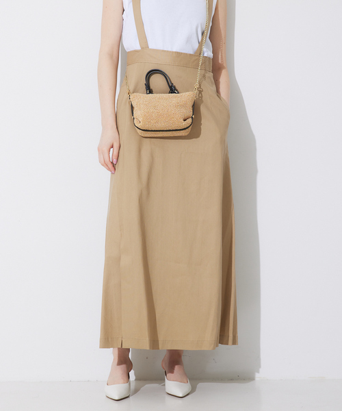 Rouge vif Anna（ルージュヴィフアンナ）の「【セットアップ対応】リネン混サスペンダースカート（スカート・レディース・ホワイト/ベージュ・38/36）」の6枚目の写真