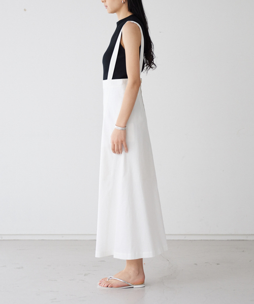 Rouge vif Anna（ルージュヴィフアンナ）の「【セットアップ対応】リネン混サスペンダースカート（スカート・レディース・ホワイト/ベージュ・38/36）」の11枚目の写真